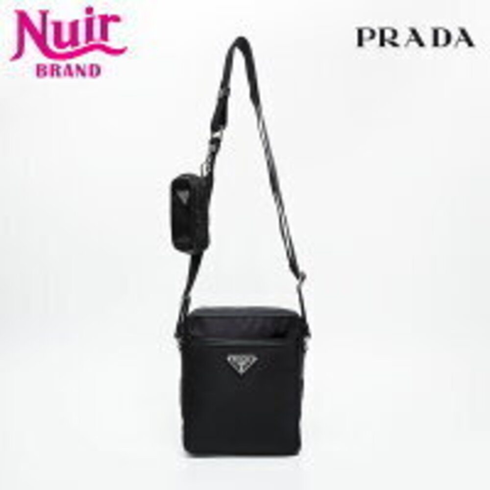 Prada ReNylon Saffiano leather shoulder bag removable pouch